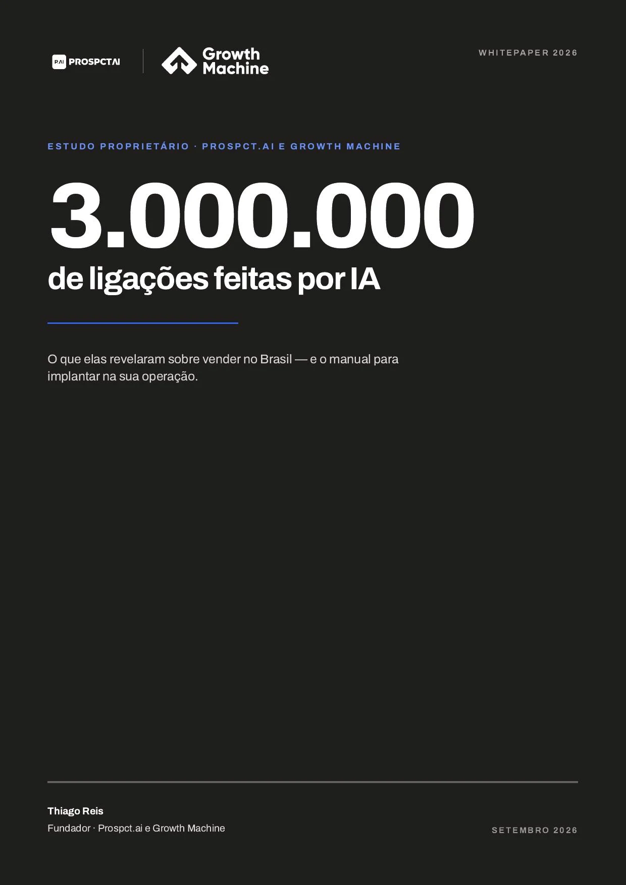 Capa do material 3 milhões de ligações feitas por IA
